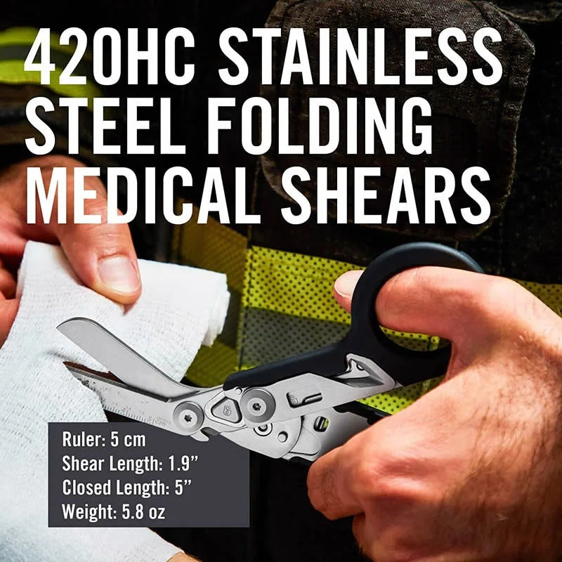 Trauma Shears, 6 in 1 Foldable Emergency Response Scissors